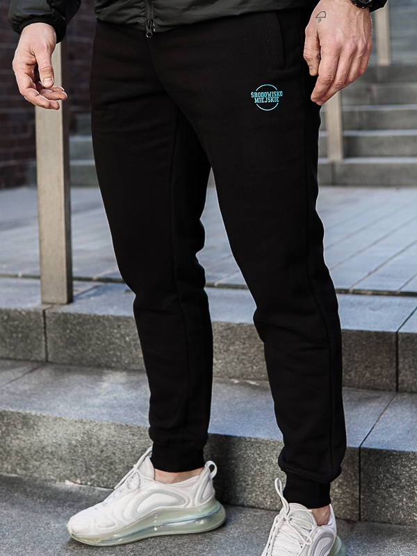 Spodnie dresowe "Classic" - Czarno/Błękitne SM_984 Środowisko Miejskie