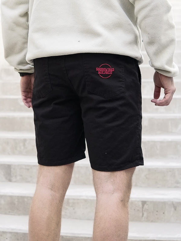 Shorts "Classic Icon" Black / Red SM_993 Środowisko Miejskie JEANS