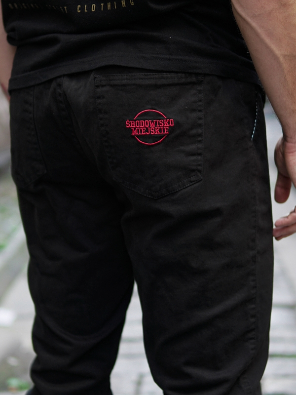 Pants Jogger "Classic Icon" Black/Red SM_941 Środowisko Miejskie JOGGER