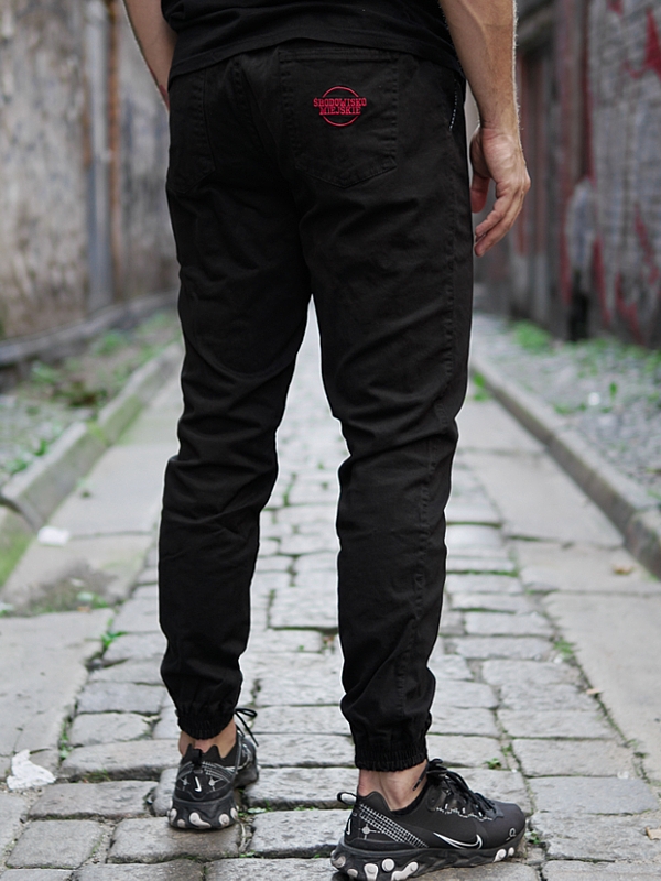 Pants Jogger "Classic Icon" Black/Red SM_941 Środowisko Miejskie JOGGER
