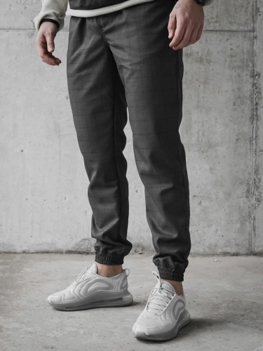 Spodnie Materiałowe Jogger "Classic Icon" - Ciemna krata SM_1010 Środowisko Miejskie 2