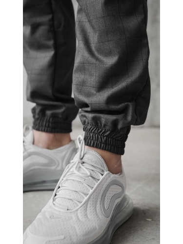 Spodnie Materiałowe Jogger "Laur" - Ciemna krata SM_1011 Środowisko Miejskie