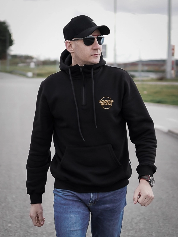 Hoodie ZIP "Classic" - Black / Gold SM_1016 Środowisko Miejskie HOODIE