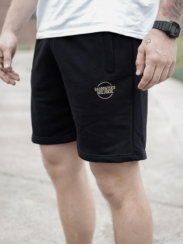 Krótkie Spodenki Dresowe "Classic" - Czarne / Złote SM_1036 Środowisko Miejskie