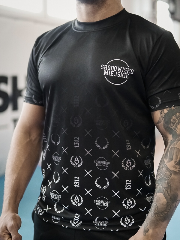 T-shirt Sport Mesh "Pattern" - Black SM_1039 Środowisko Miejskie T-SHIRTS