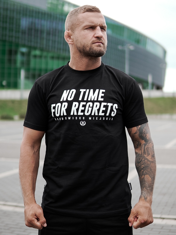 Koszulka "No time for regrets" - Czarna SM_1054 Środowisko Miejskie