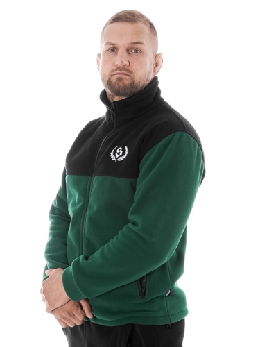 Fleece with stand-up "Laur" - Green / Black SM_1088 Środowisko Miejskie FLEECE JACKETS