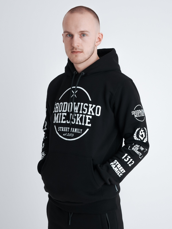 Bluza z kapturem "Classic mood" - Czarna SM_1173 Środowisko Miejskie