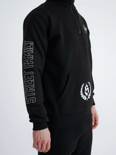 Bluza stójka "New street classic" - Czarna SM_1174 Środowisko Miejskie