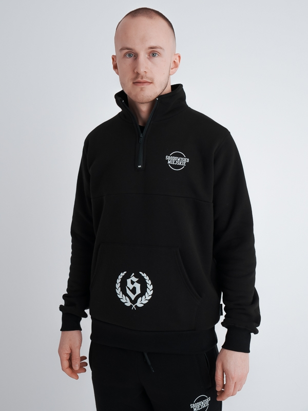 Bluza stójka "New street classic" - Czarna SM_1174 Środowisko Miejskie