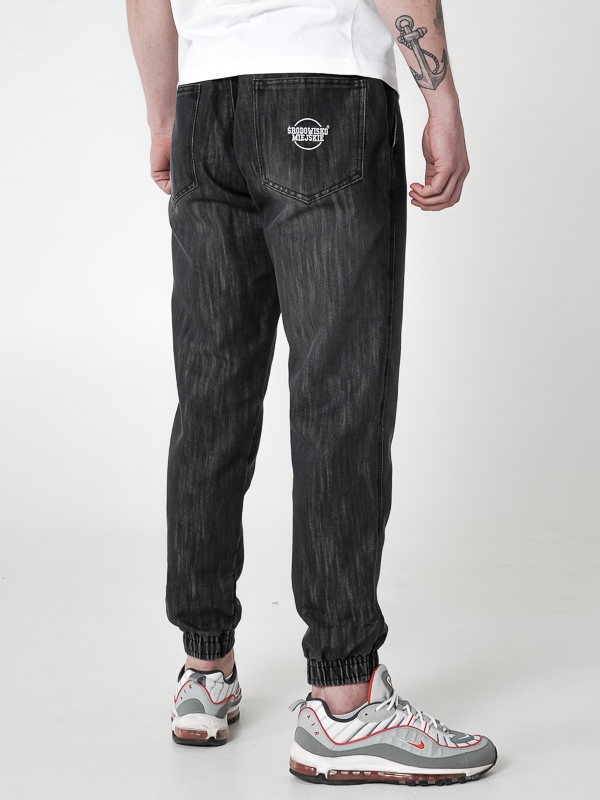 Spodnie Jeansowe Jogger "Classic Icon" Czarne sprane SM_946 Środowisko Miejskie