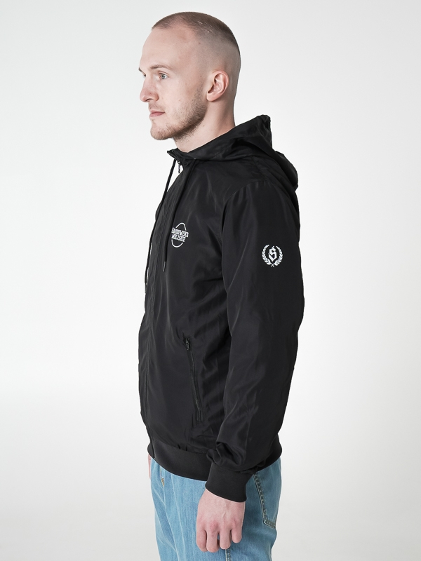 Hooded Windbreaker Jacket "Classic" - Black SM_1181 Środowisko Miejskie TRANSITIONAL JACKETS