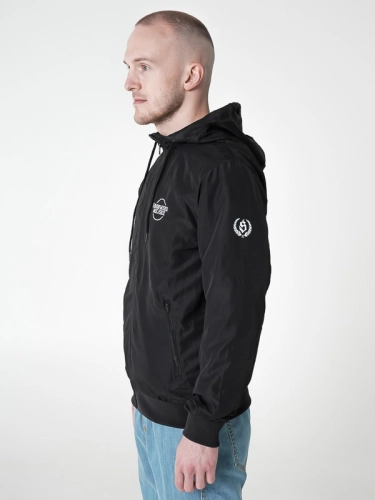 Hooded Windbreaker Jacket "Classic" - Black SM_1181 Środowisko Miejskie TRANSITIONAL JACKETS