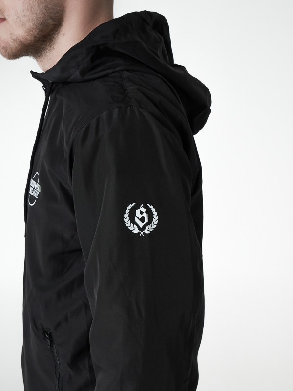 Hooded Windbreaker Jacket "Classic" - Black SM_1181 Środowisko Miejskie TRANSITIONAL JACKETS