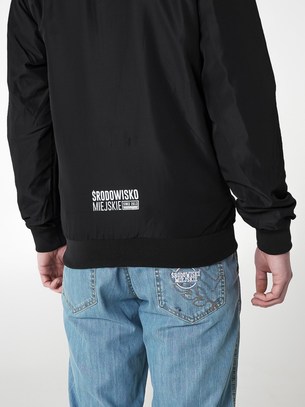 Hooded Windbreaker Jacket "Classic" - Black SM_1181 Środowisko Miejskie TRANSITIONAL JACKETS