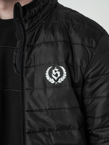 Men Quilted Lightweight Jacket "Laur" - Black SM_1183 Środowisko Miejskie TRANSITIONAL JACKETS
