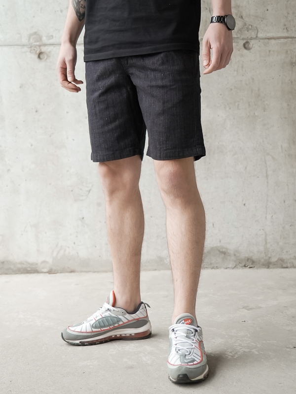 Krótkie Spodenki Jeansowe "Classic Icon" Organic Czarne SM_895 Środowisko Miejskie