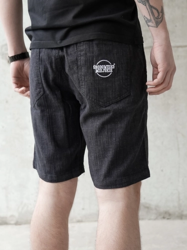 Krótkie Spodenki Jeansowe "Classic Icon" Organic Czarne SM_895 Środowisko Miejskie