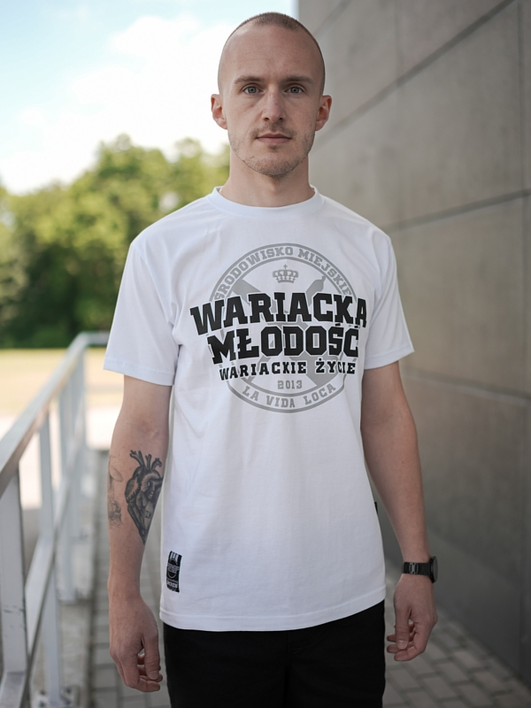Koszulka "Wariacka Młodość" - Biała SM_269 Środowisko Miejskie