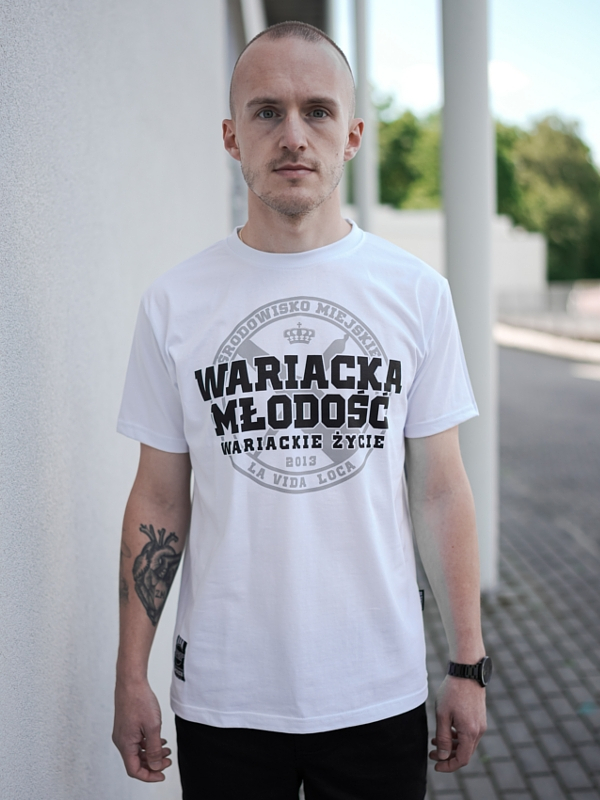 Koszulka "Wariacka Młodość" - Biała SM_269 Środowisko Miejskie