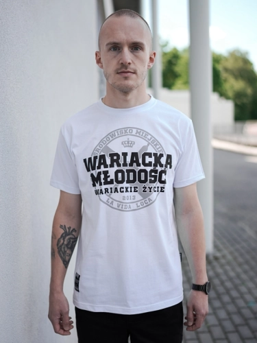 Koszulka "Wariacka Młodość" - Biała SM_269 Środowisko Miejskie