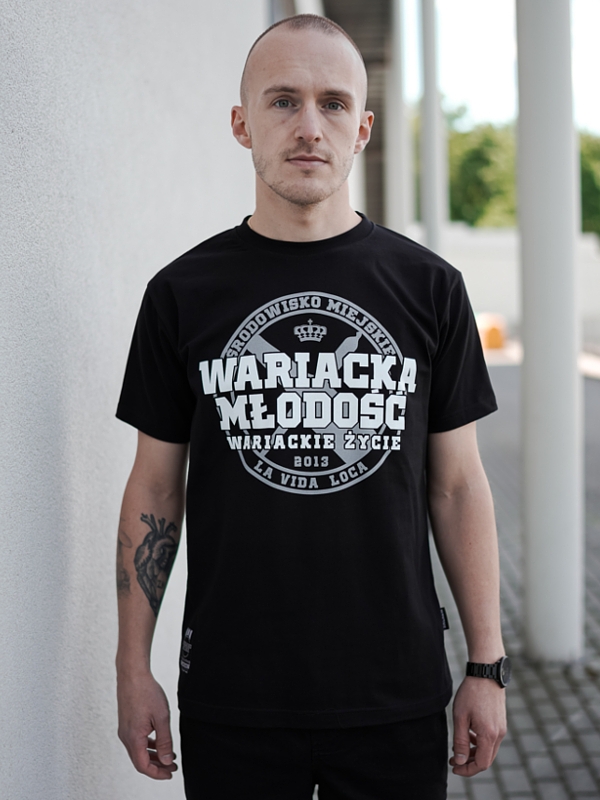 Koszulka "Wariacka Młodość" - Czarna SM_270 Środowisko Miejskie
