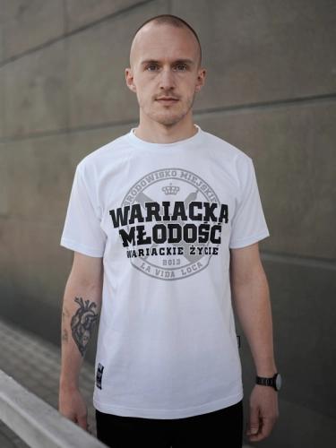 Koszulka "Wariacka Młodość" - Biała SM_269 Środowisko Miejskie
