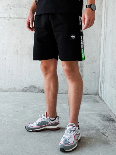Shorts "CLS Mini" - Black / Green SM_1202 Środowisko Miejskie SWEAT SHORTS