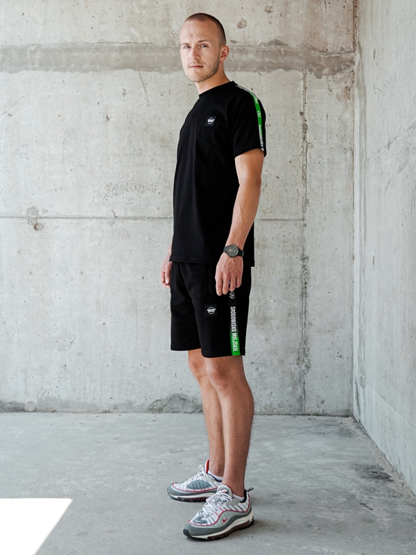 Shorts "CLS Mini" - Black / Green SM_1202 Środowisko Miejskie SWEAT SHORTS