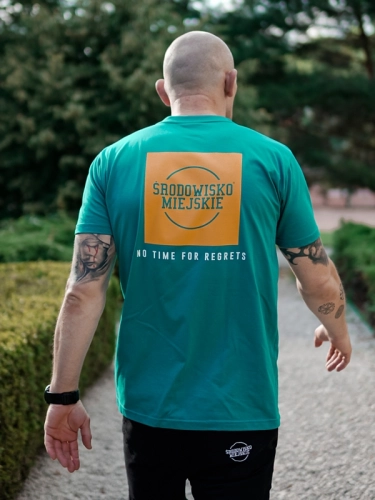 Koszulka "Classic box" - Turkusowa / Pomarańczowa SM_1209 Środowisko Miejskie