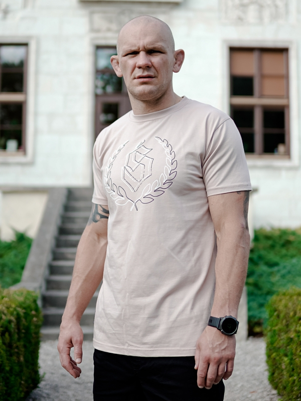 Koszulka "Outline" - Beżowa / Czarna SM_1212 Środowisko Miejskie