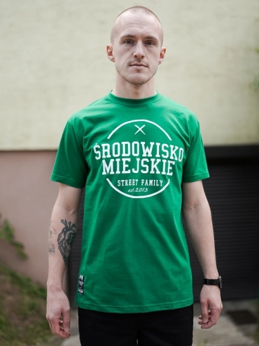 Koszulka "Theme" - Butelkowo/Biała SM_1219 Środowisko Miejskie 2