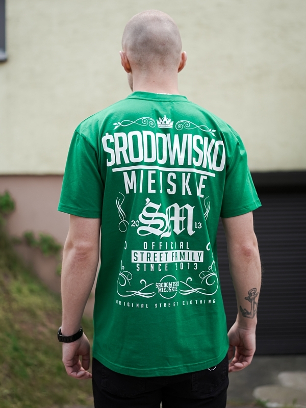 T-shirt "Theme" - Green/White SM_1219 Środowisko Miejskie T-SHIRTS
