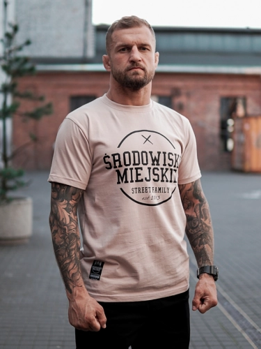 T-shirt "Theme" - Beige / Black SM_1219 Środowisko Miejskie T-SHIRTS