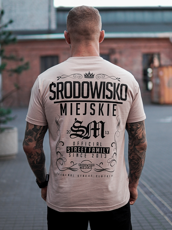 T-shirt "Theme" - Beige / Black SM_1219 Środowisko Miejskie T-SHIRTS