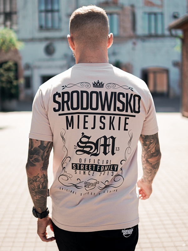 T-shirt "Theme" - Beige / Black SM_1219 Środowisko Miejskie T-SHIRTS