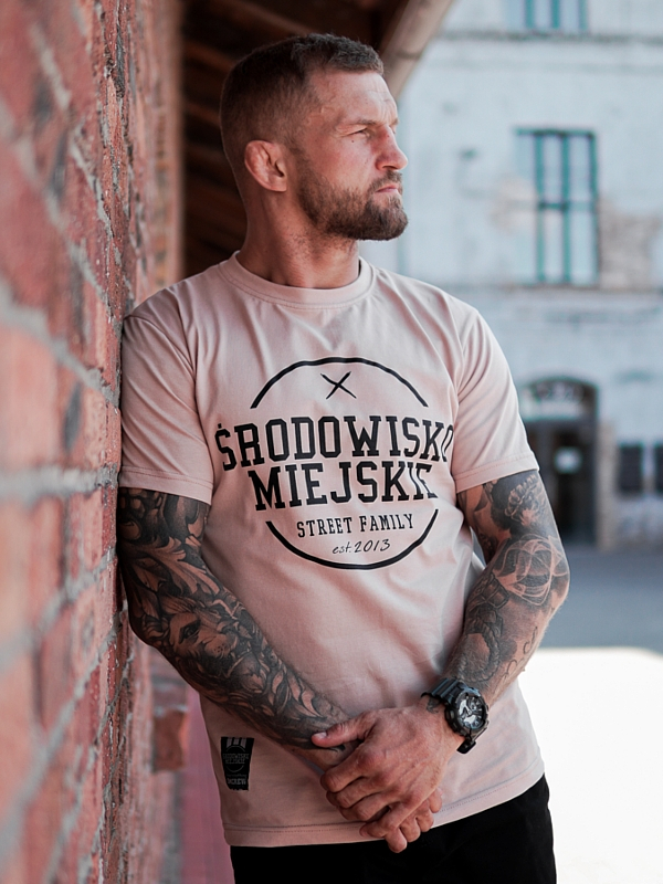 T-shirt "Theme" - Beige / Black SM_1219 Środowisko Miejskie T-SHIRTS