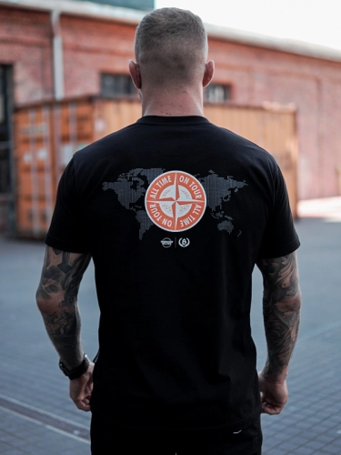 T-Shirt "All time on tour" - Black / Orange SM_1221 Środowisko Miejskie T-SHIRTS