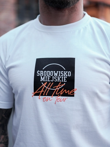 T-Shirt "All time on tour" - White / Orange SM_1222 Środowisko Miejskie T-SHIRTS 2