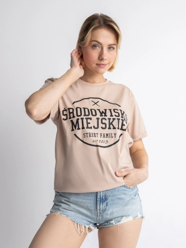 "Theme" T-shirt - Beige / Black for 119.00 PLN 1