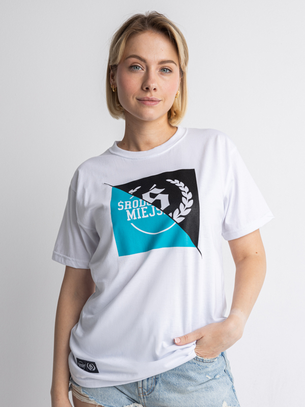 T-Shirt "Duo" - White / Turquoise SM_1211 Środowisko Miejskie T-SHIRTS