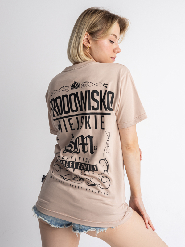 T-shirt "Theme" - Beige / Black SM_1219 Środowisko Miejskie T-SHIRTS