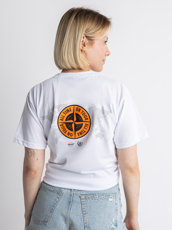 T-Shirt "All time on tour" - White / Orange SM_1222 Środowisko Miejskie T-SHIRTS
