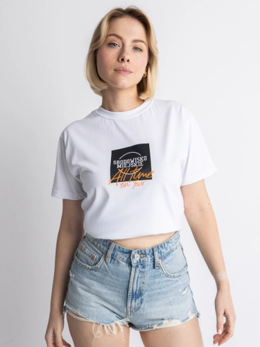 T-Shirt "All time on tour" - White / Orange SM_1222 Środowisko Miejskie T-SHIRTS