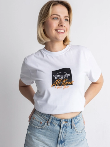 T-Shirt "All time on tour" - White / Orange SM_1222 Środowisko Miejskie T-SHIRTS 1