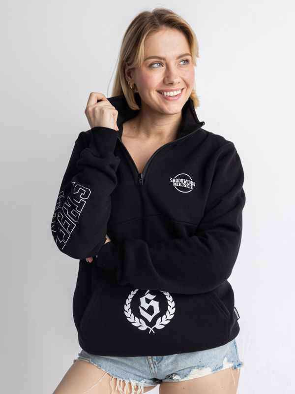 Bluza stójka "New street classic" - Czarna SM_1174 Środowisko Miejskie