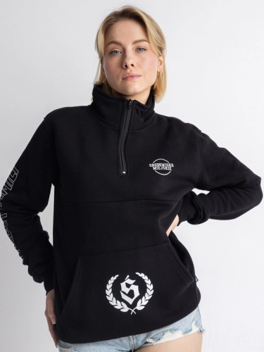 Bluza stójka "New street classic" - Czarna SM_1174 Środowisko Miejskie