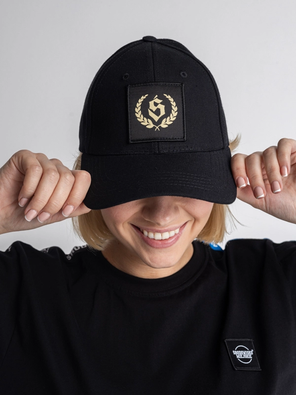Cap "Laur" - 6-panels - Black / Gold SM_1196 Środowisko Miejskie CAPS