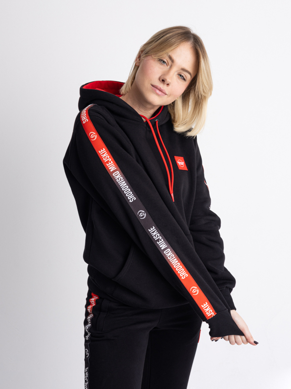 Bluza z kapturem "CLS Mini Red" - Czarna SM_1230 Środowisko Miejskie