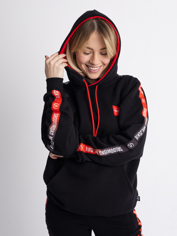 Bluza z kapturem "CLS Mini Red" - Czarna SM_1230 Środowisko Miejskie